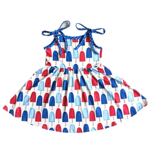 Red & Blue Popsicles Dress