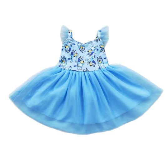 Blue Dog Tulle Dress
