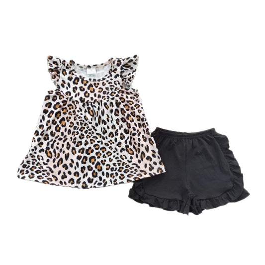 Leopard Ruffled Shorts Set