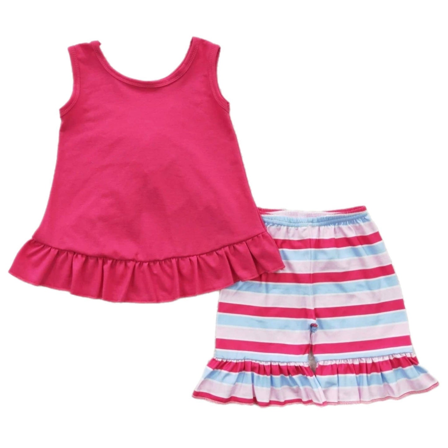 Hot Pink & Blue Shorts Set