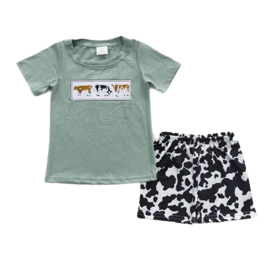 Three Cows Sage Shorts Set