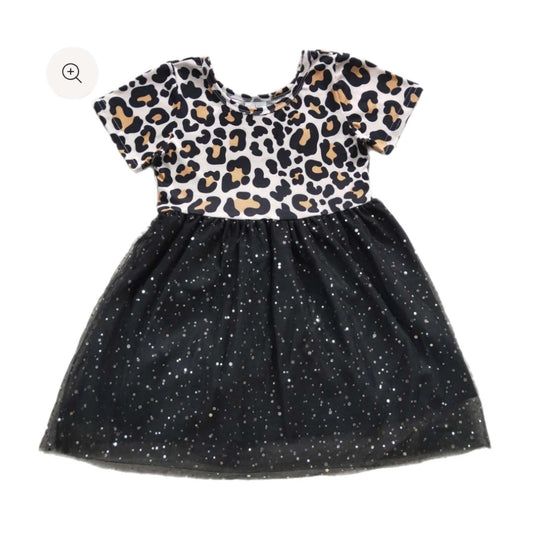 Black Speckled Leopard Dress