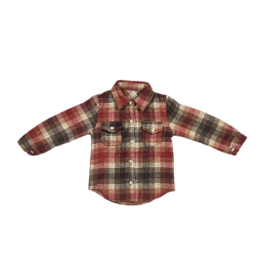 Red & Brown Button-down Shirt