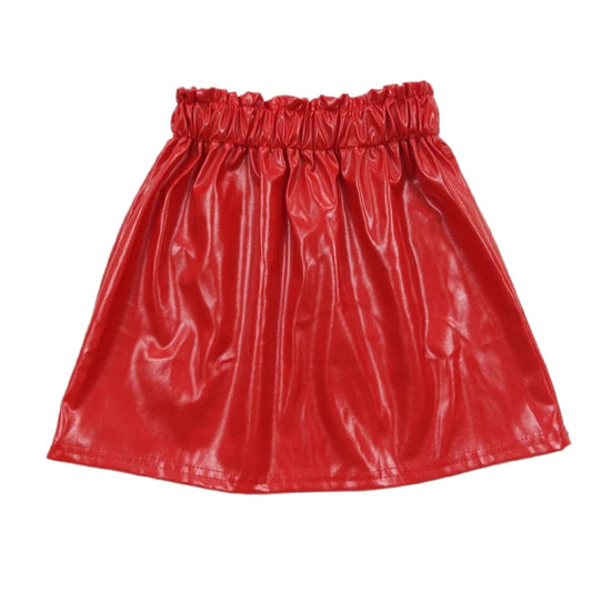 Red Pleather Paperbag Skirt