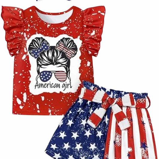 American Girl Belted Shorts Set