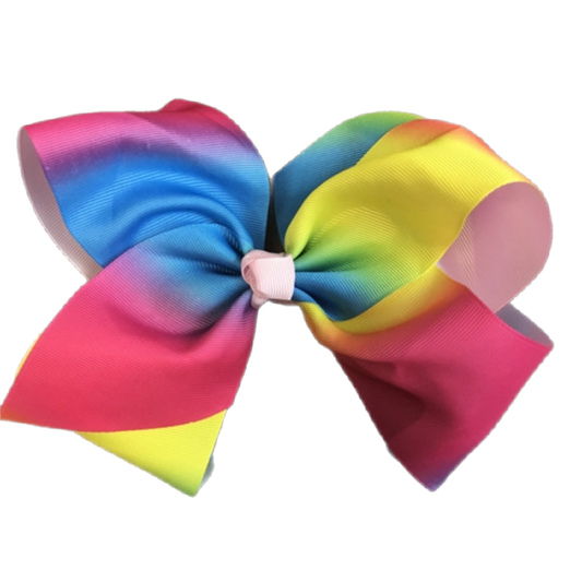 Rainbow - Jumbo Ribbon Bow 8"