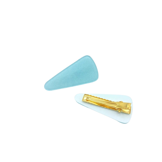 Turquoise Triangle Acrylic Hair Clips 2"