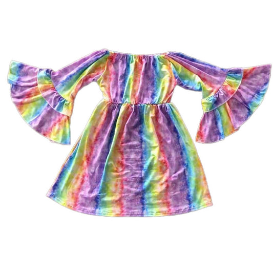 Tie-dye Rainbow Stripe Dress