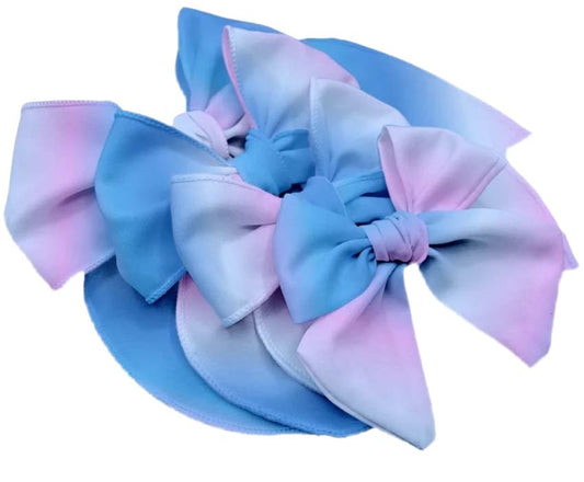 Blue and Lavender Ombre Fabric Bow
