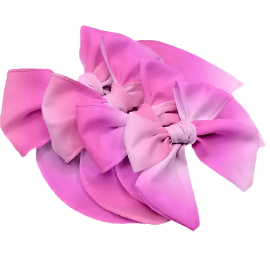 Bright Pink and Light Pink Ombre Fabric Bow