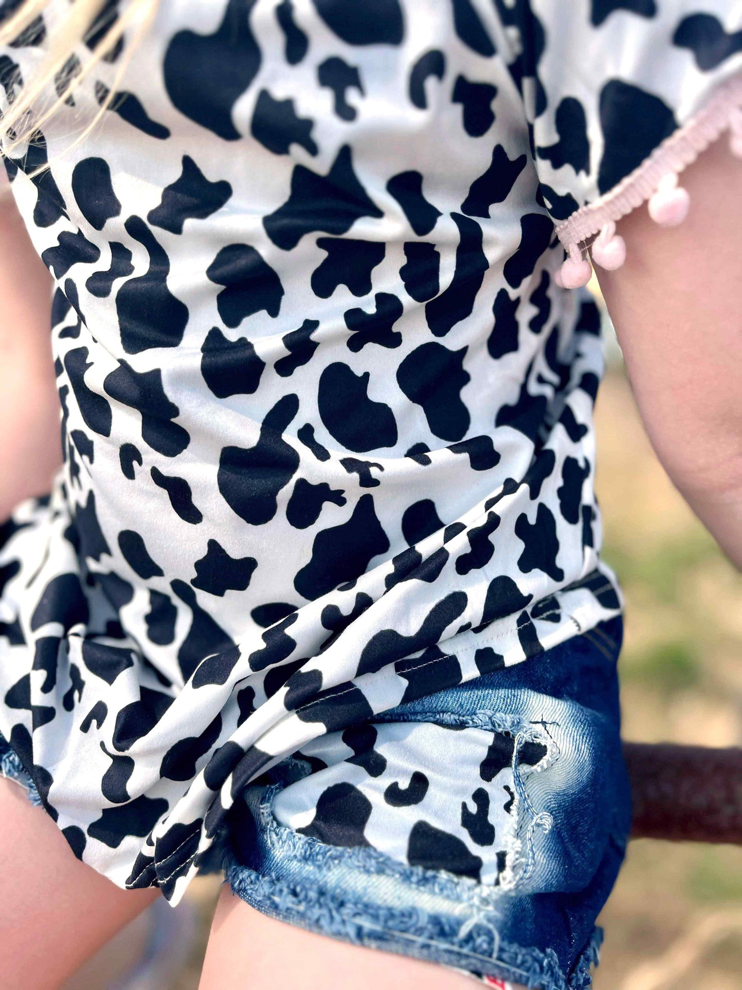 Cow Print Shorts Set