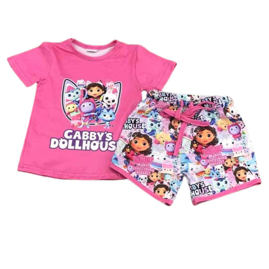 Pink Dollhouse Shorts Set