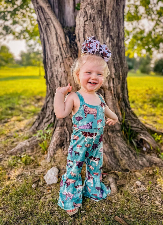 Cows on Turquoise Jumpsuit