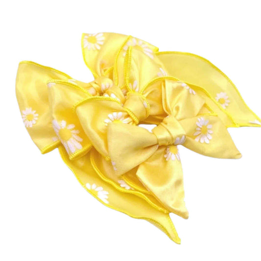 Golden Yellow Daisy Fabric Bow