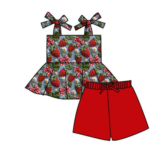 Strawberry Garden Shorts Set