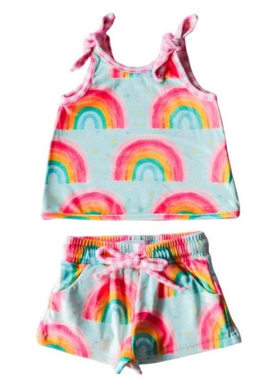 Summer Rainbow Shorts Set