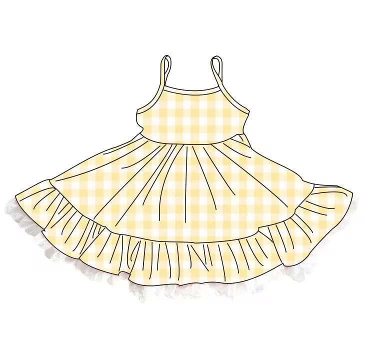 Pastel Yellow Gingham Dress