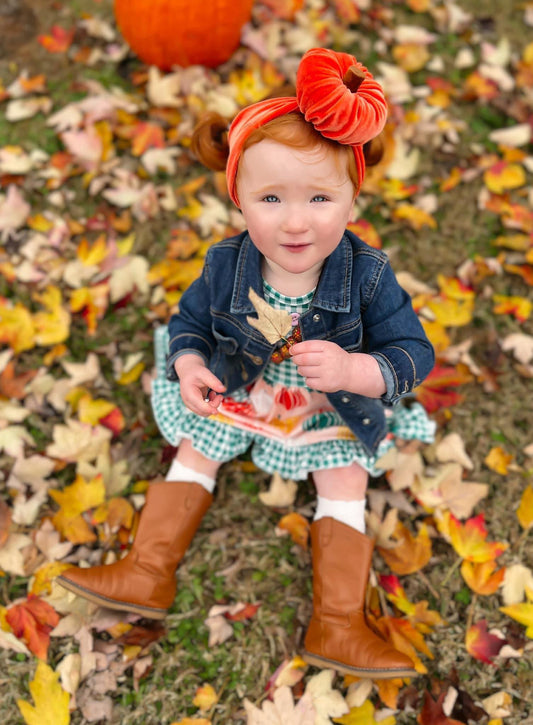 Fabric Pumpkin Headwrap - Orange