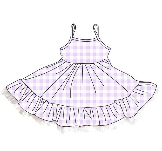 Pastel Lavender Gingham Dress