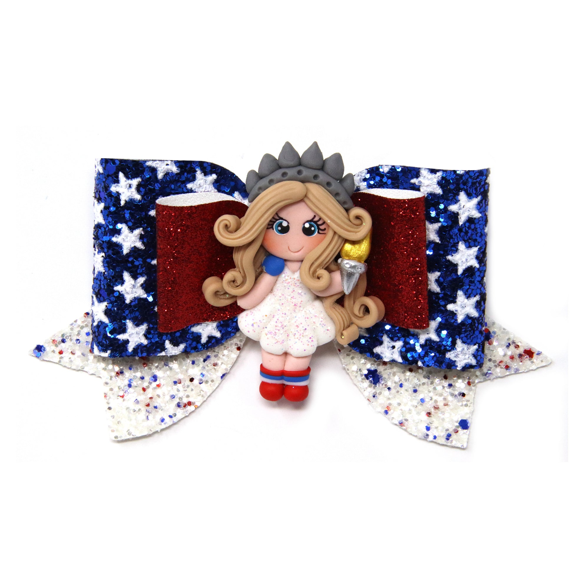 Celebrate Liberty Double Maggie Bow 4" with Liberty Girl Clay
