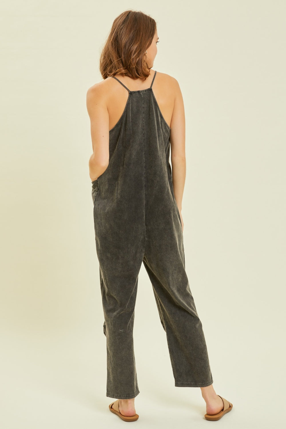 HEYSON Mineral-Washed Oversized Jumpsuit with Pockets
