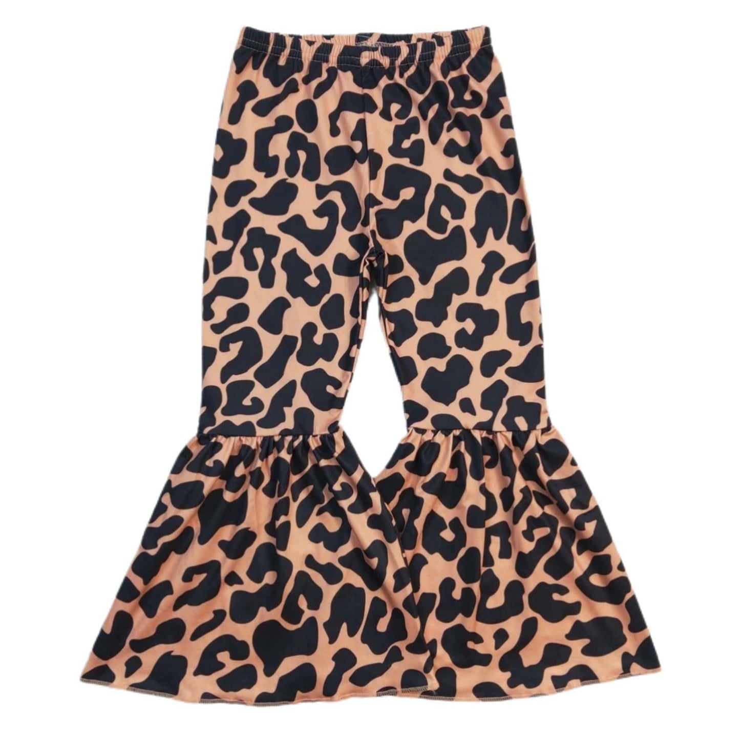 Cheetah Milk Silk Bell-bottom Pants - Waterfall Wishes