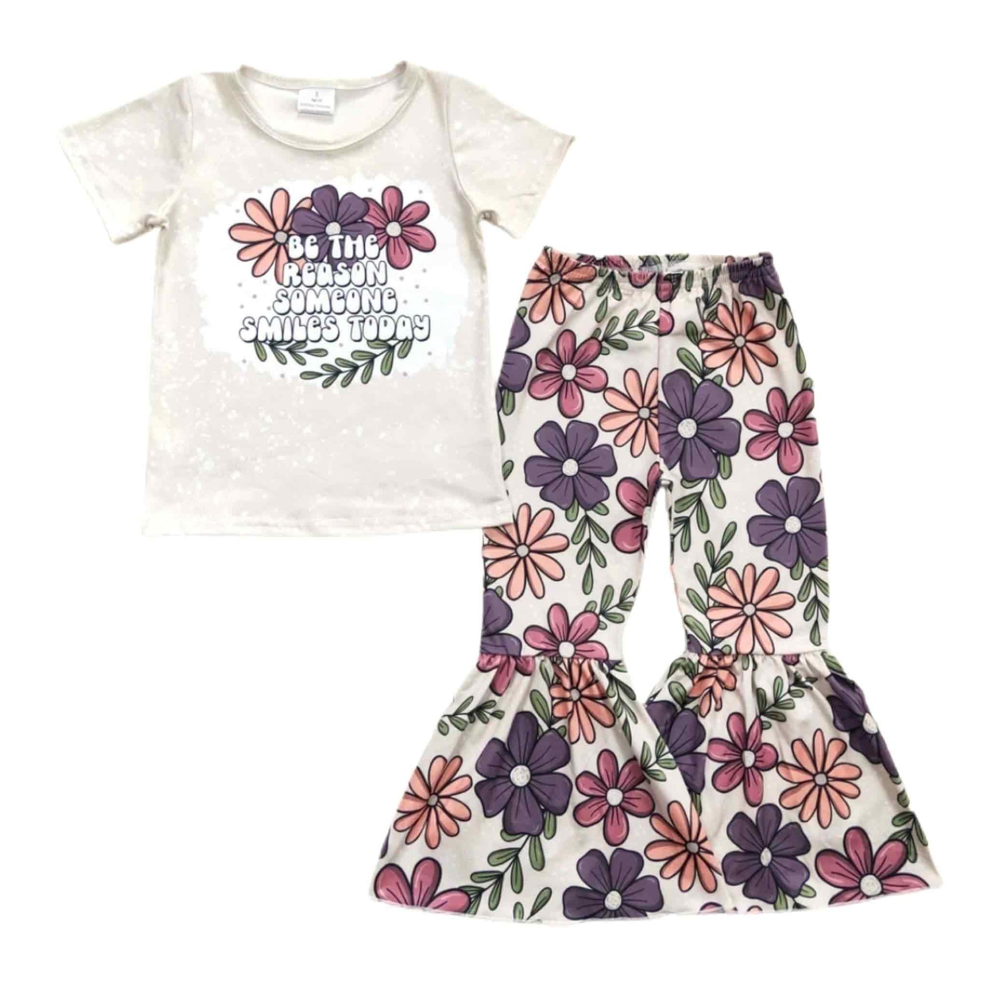 Be The Reason Someone Smiles Today Bell-bottom Pants Set
