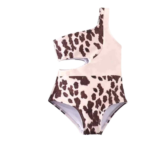 Cow Print One Shoulder Swimsuit