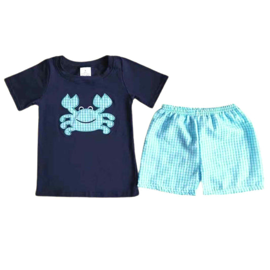 Crab Blue Shorts Set