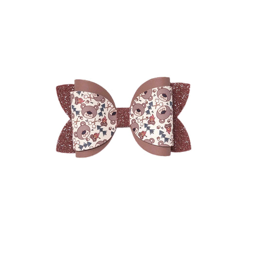 Bearly Camping Dressed-up Diva Bow 5"