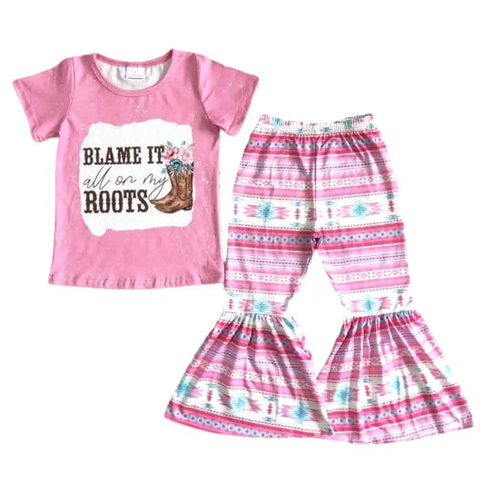 Blame It All On My Roots Bell-bottom Pants Set