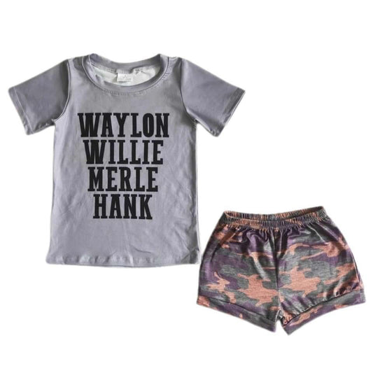 Waylon Willie Merle Hank Shorts Set