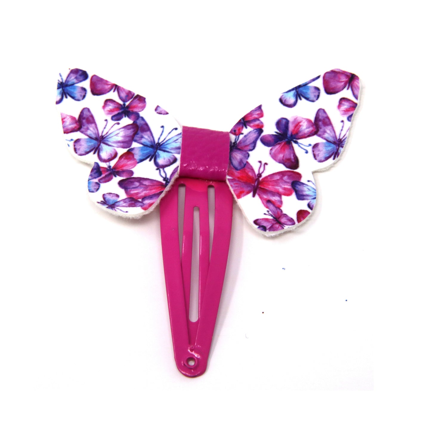 Pink and Purple Butterfly Snap Clip 2.5"