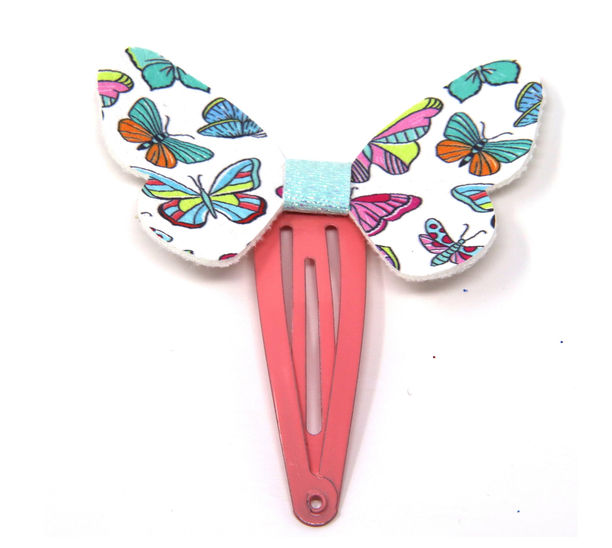 Multicolored Butterfly Snap Clip 2.5"
