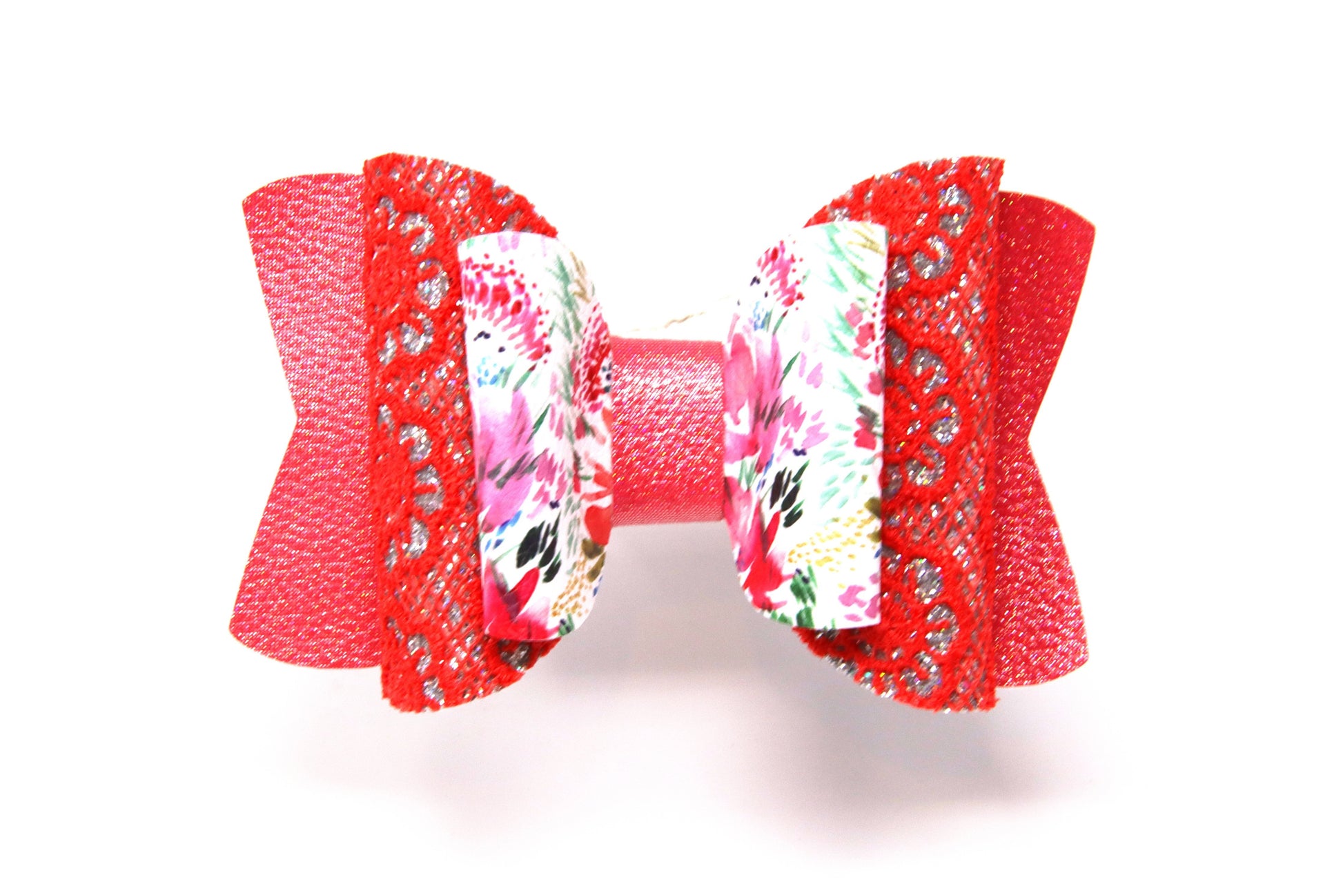 Coral Wildflower Double Chloe Bow 4.5"