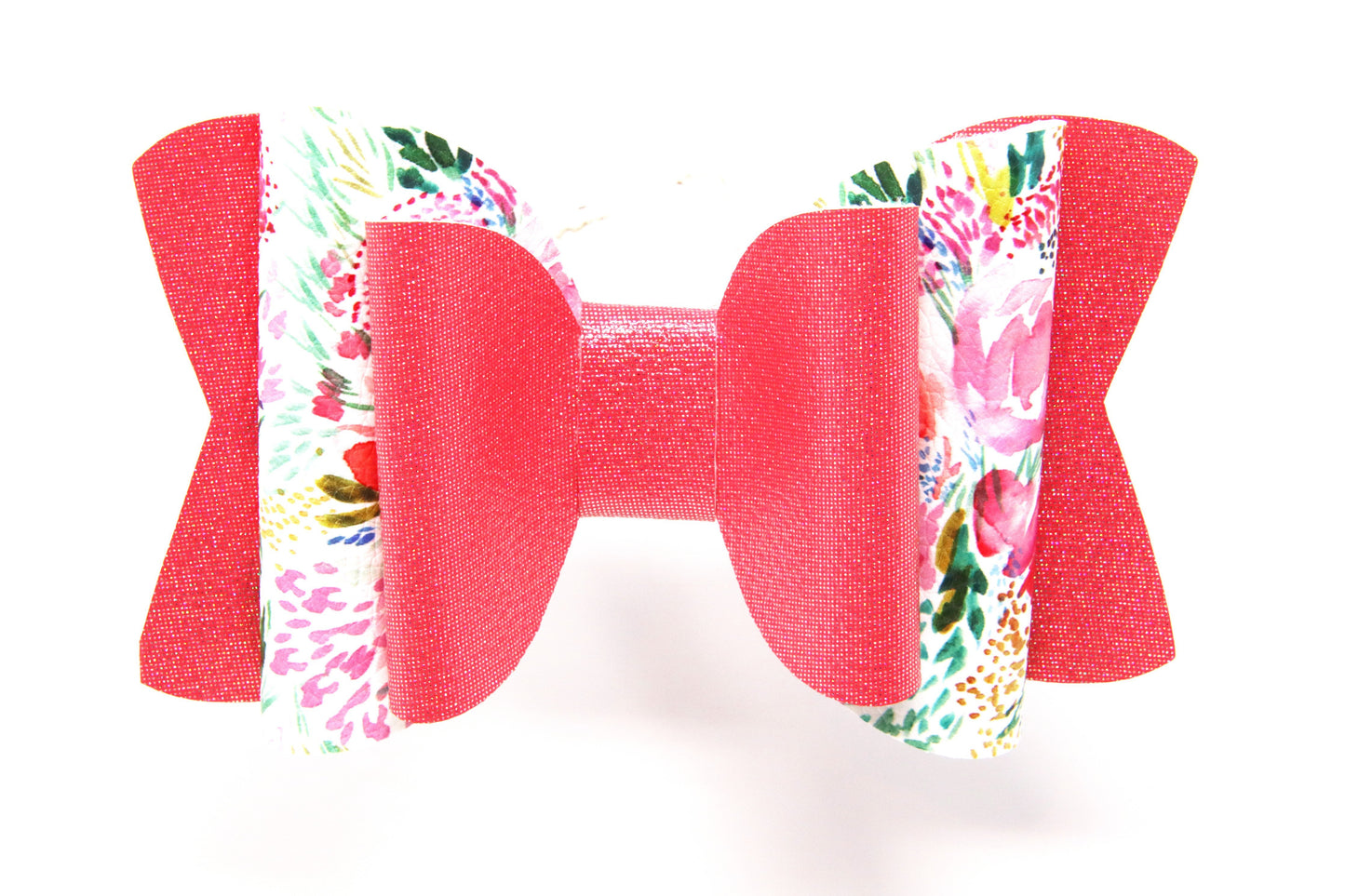 Coral Wildflower Double Diva Bow 4"