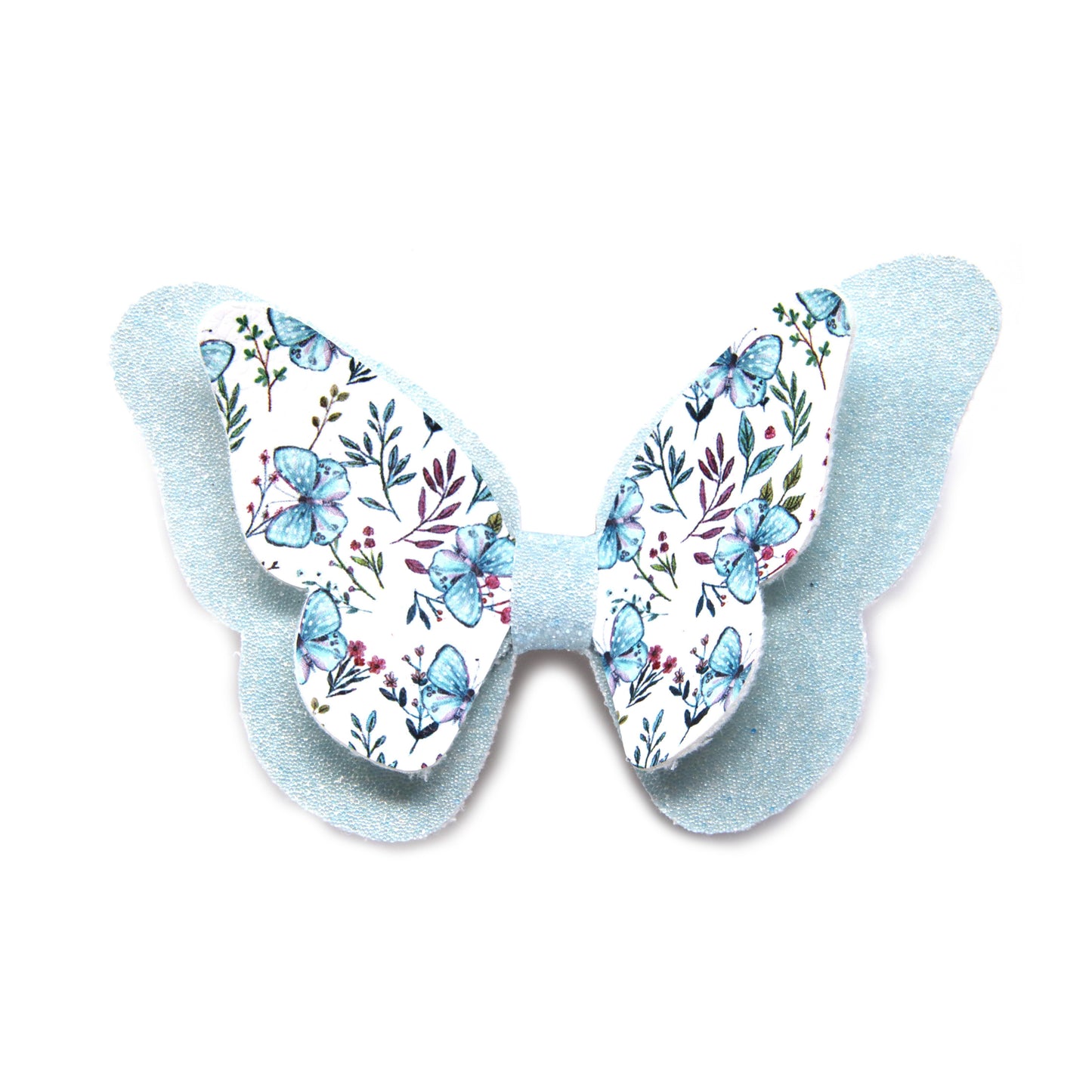 3.5 inch Blue Butterflies on Blue Waterbead Silvermist Butterfly Bow