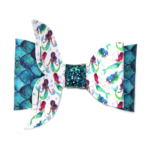 Double Loop Mermaid Tail Bow Left-tailed 4.5"