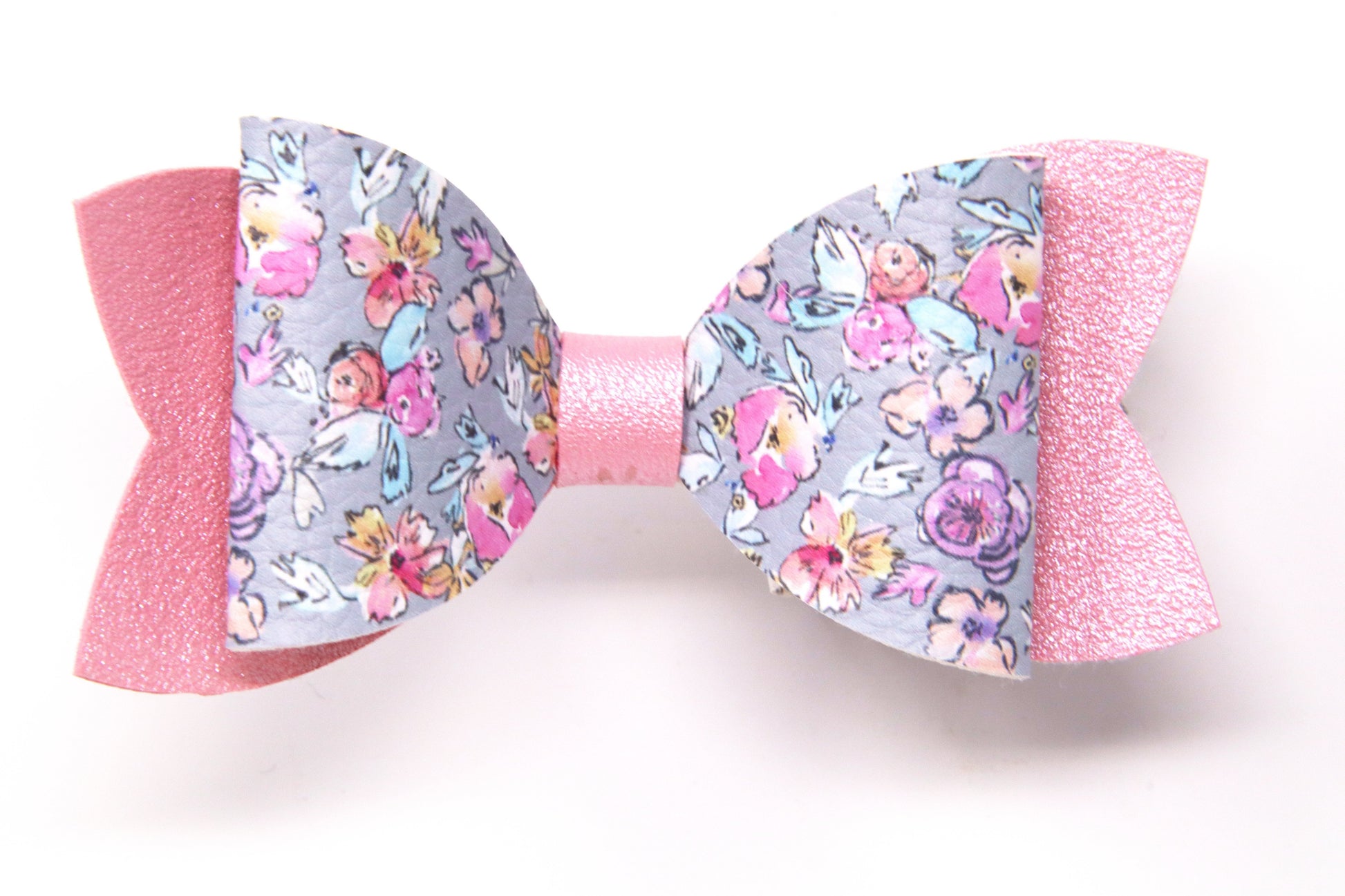 Pink and Purple Flowers Diva Bow