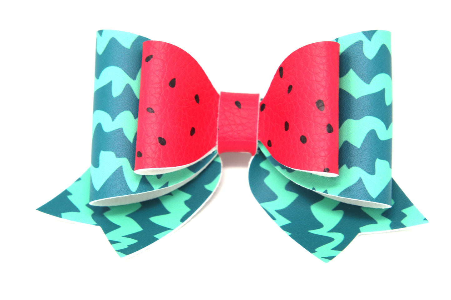 Watermelon Double Maggie Bow 4"