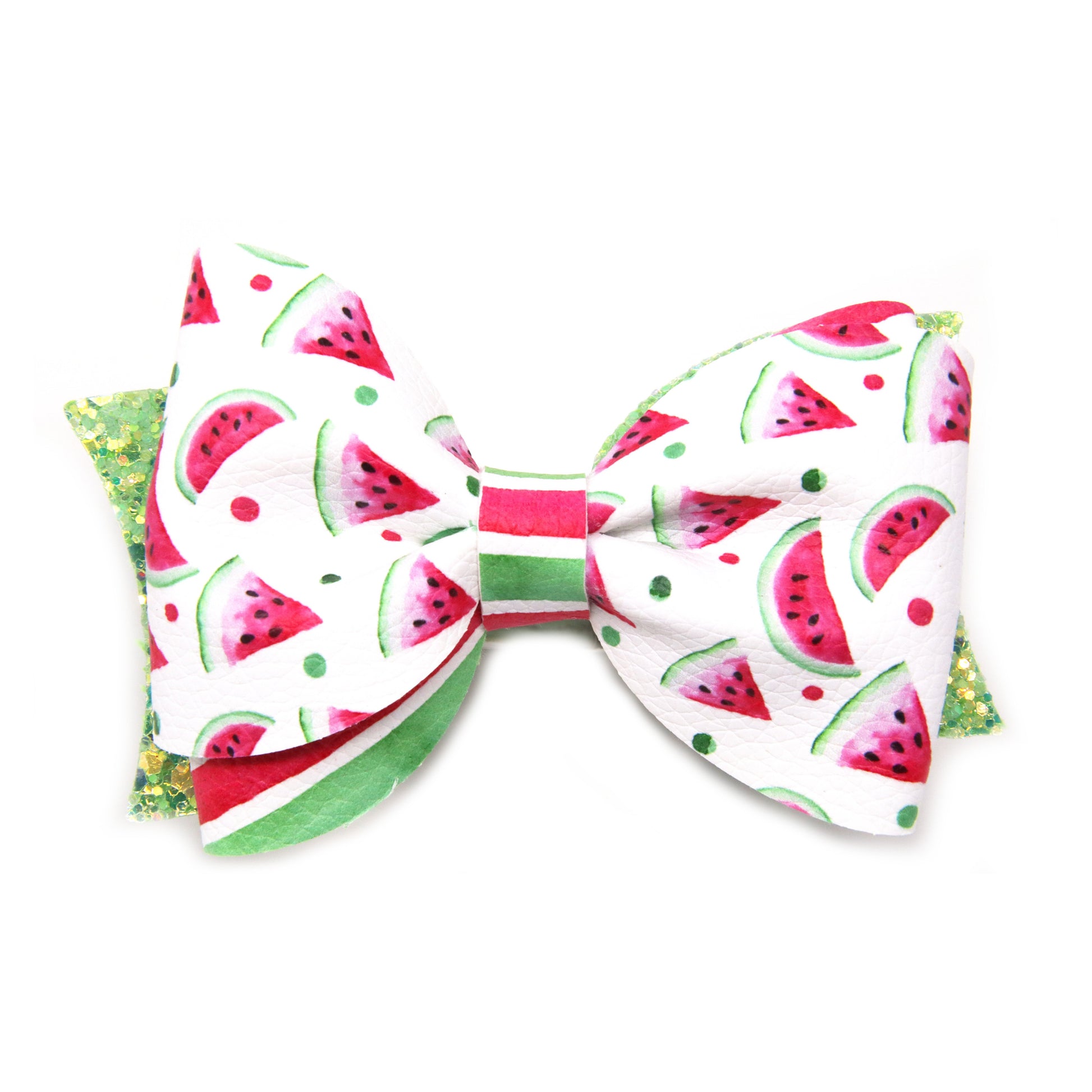 Watermelon Partially Twisted Bow 4"