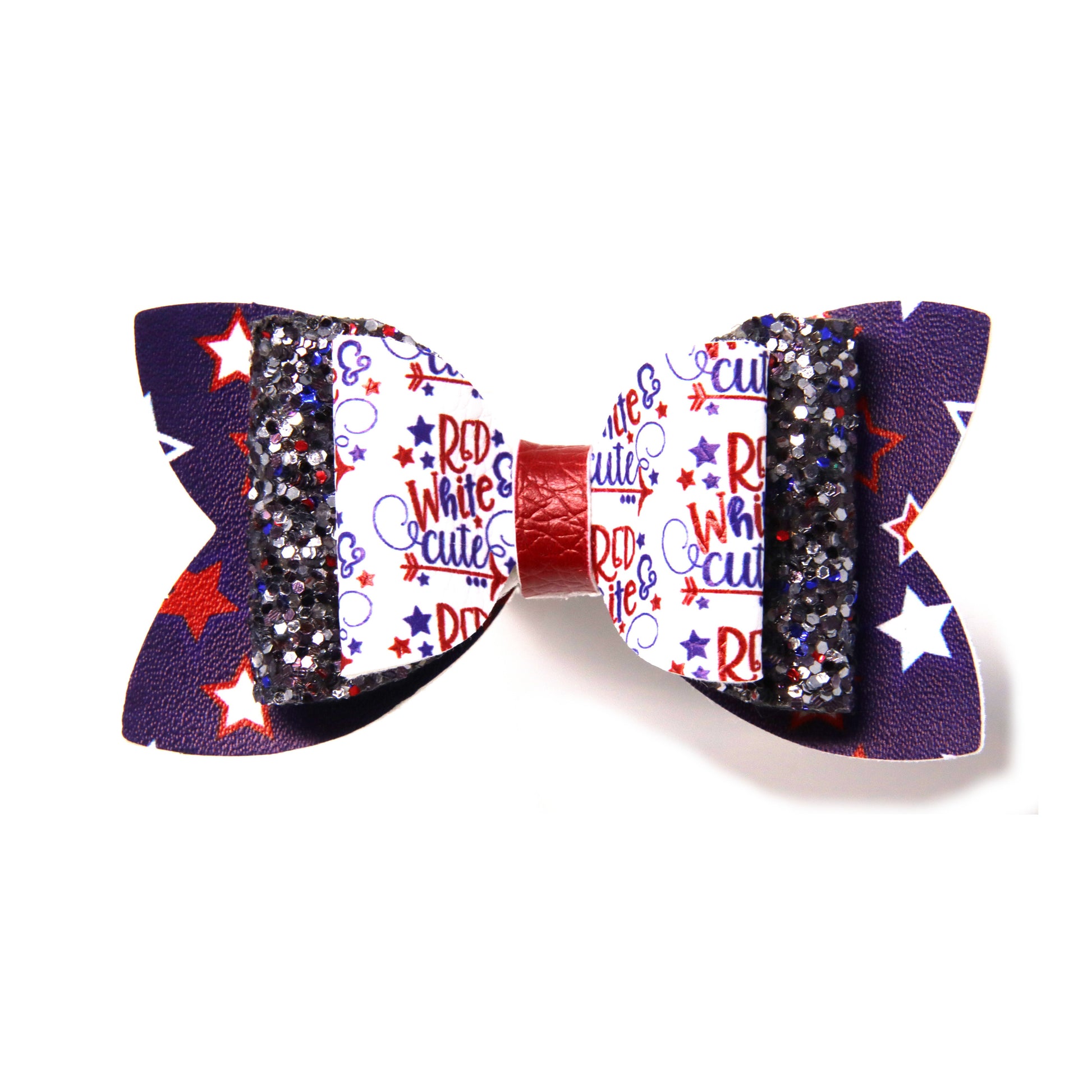 Red, White and Cute Double Diva Bow