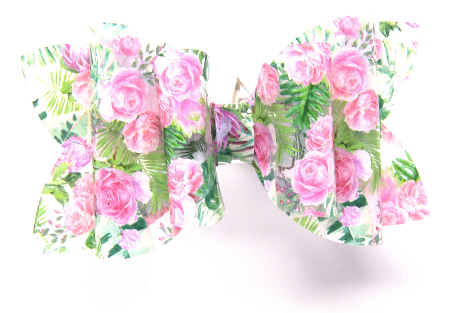 Pink Roses Jelly Double Diva Bow 4"