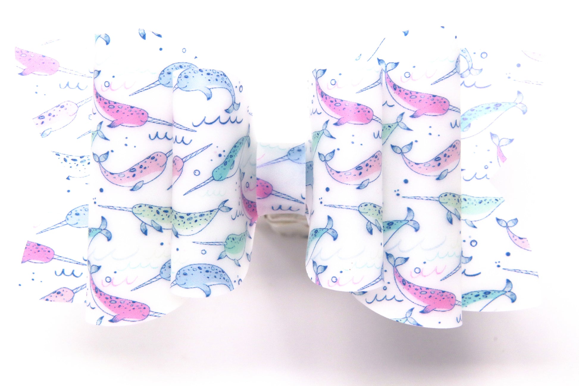 Narwhal Jelly Double Diva Bow 4"