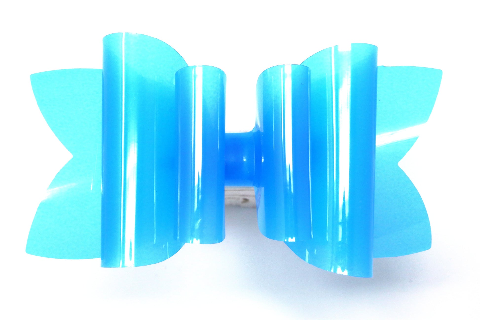 Neon Blue Jelly Double Diva Bow 4"
