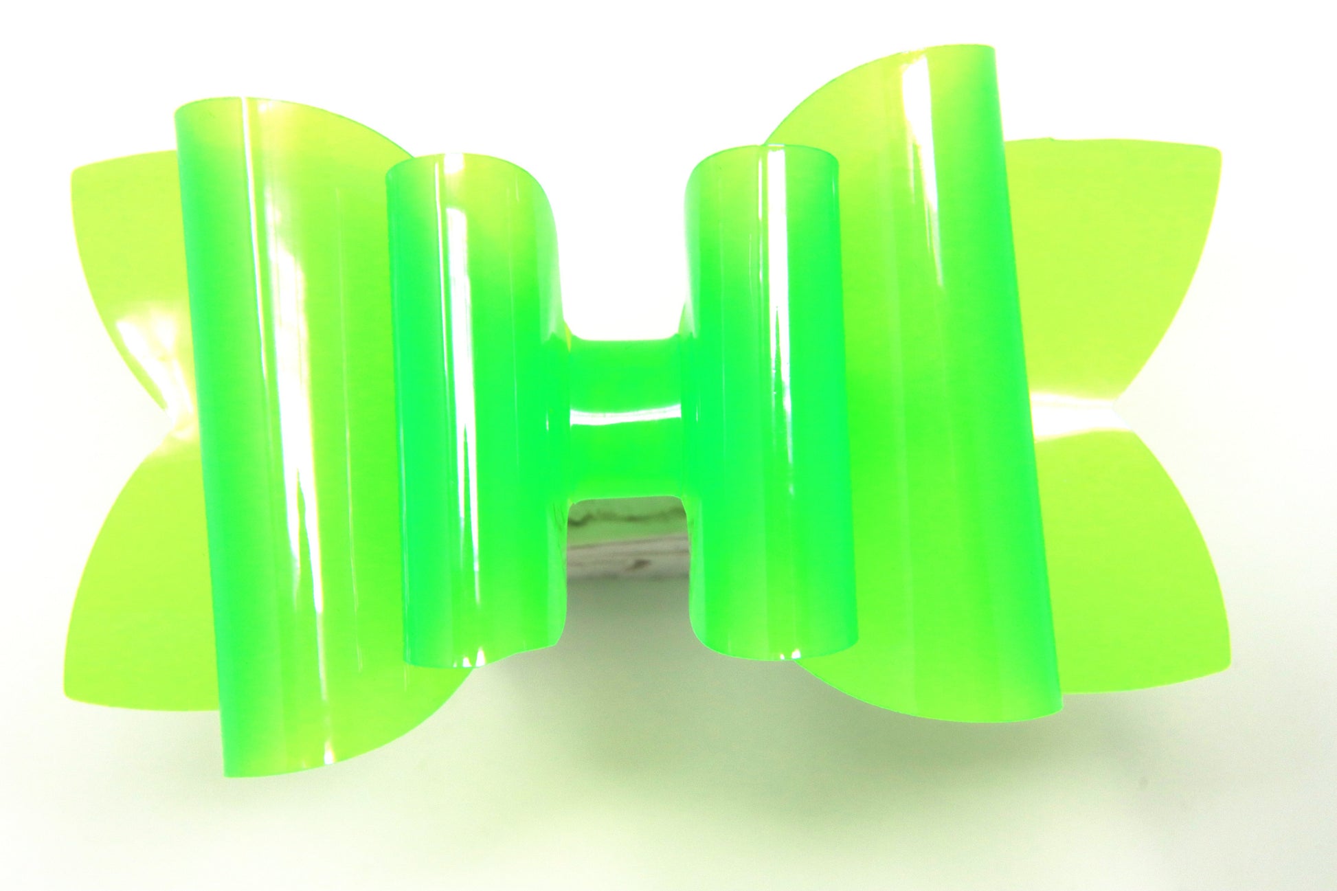 Neon Green Jelly Double Diva Bow 4"