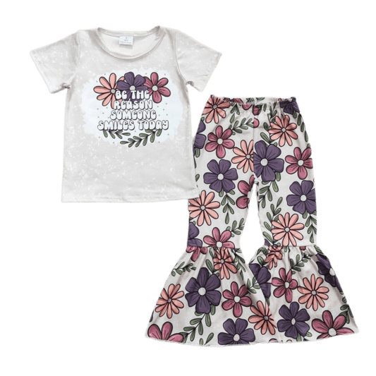 Be The Reason Someone Smiles Today Bell-bottom Pants Set