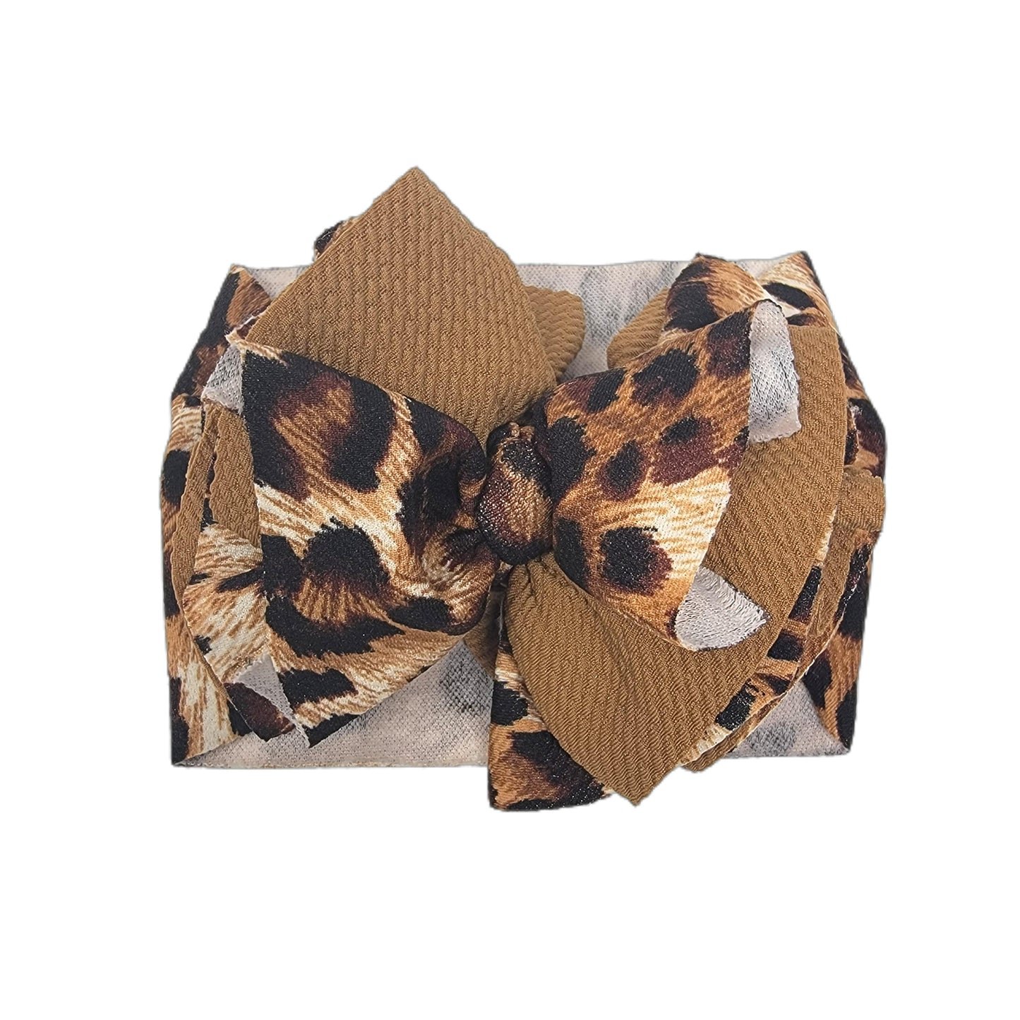 Custom Fall Leopard Sassy Fabric Bow Headwrap 4"