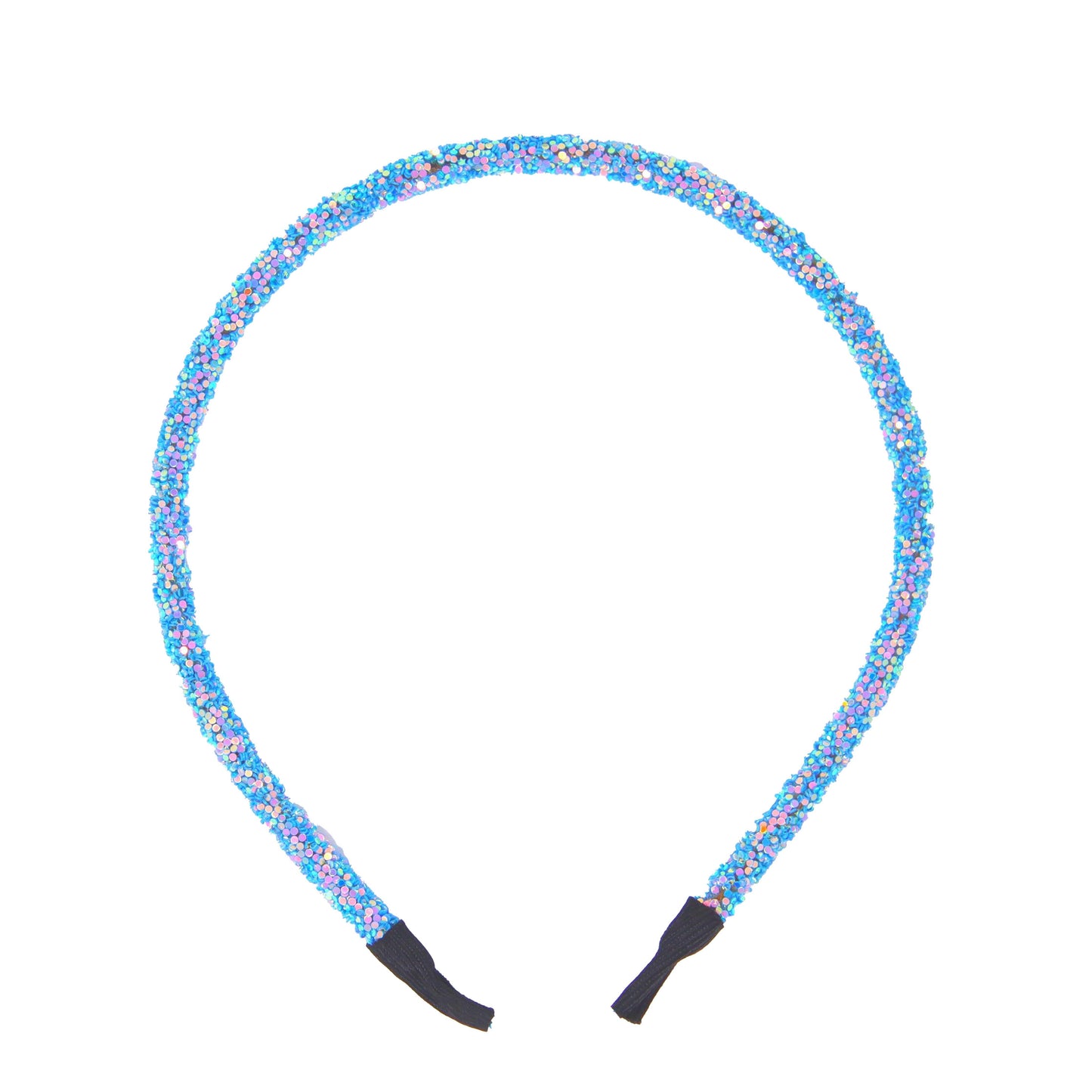 Blue Chunky Glitter Headbands 5.5" 