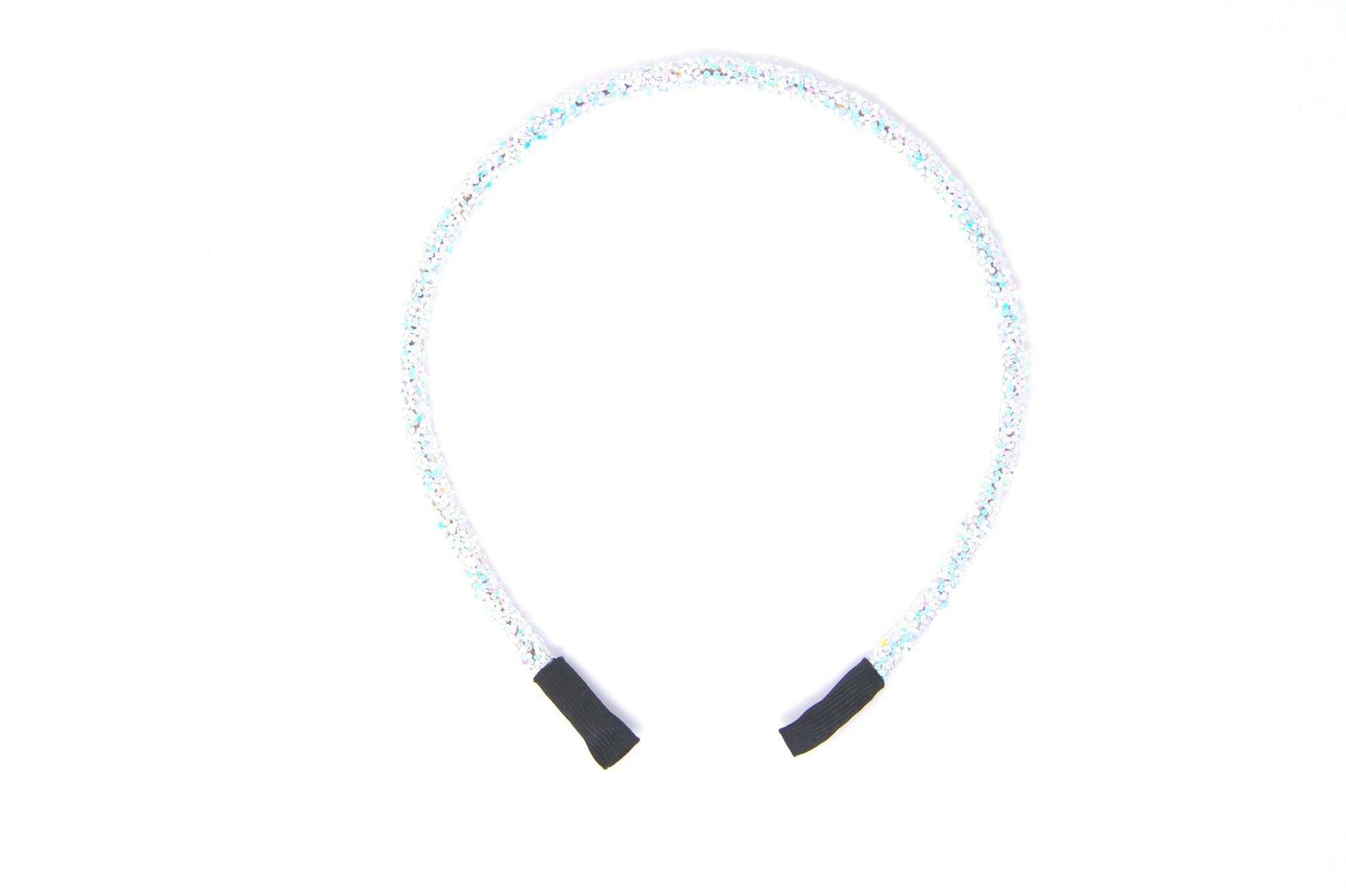 5.5" Iridescent Blue Chunky Glitter Headbands - Waterfall Wishes